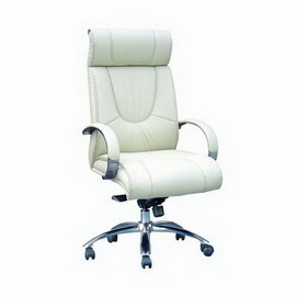 White Modern Leather Office Boss Chair