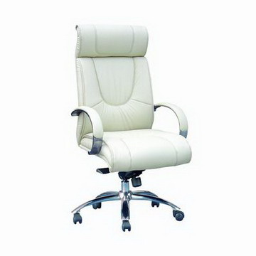 White Modern Leather Office Boss Chair