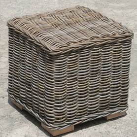 Hocker small table grey rattan户外藤编凳