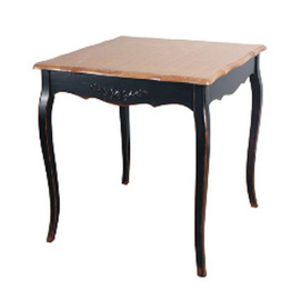 Classical Black Solid Wood Dining Table