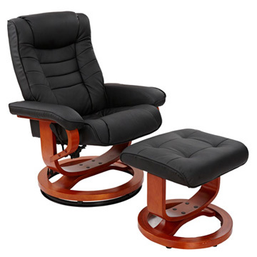 HF-A0023 Modern Black Leisure Chair with Stool