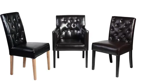 Modern American Style Black Leather Dining Chair