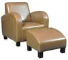Modern Leather Recliner with Stool