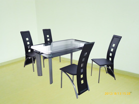 玻璃桌面餐桌 餐椅
