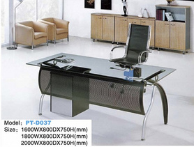 玻璃办公桌PT-D037