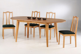 JAT-DT133-EXT / CHR106M Oval wooden table and chairs