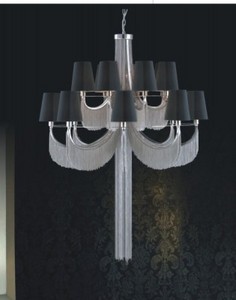 KM007P-8+8 吊灯 钢制铁质 铝丝灯 水晶 玻璃灯pendant crystal aluminum glass lamp