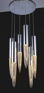 KM002P-6B 吊灯 钢制铁质 铝丝灯 水晶 玻璃灯pendant crystal aluminum glass lamp