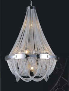 KM010P-6 吊灯 钢制铁质 铝丝灯 水晶 玻璃灯pendant crystal aluminum glass lamp