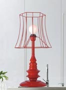 KM068T(orange color pantone No.172C) 台灯 钢制铁质 铝丝灯 玻璃灯table  aluminum  lamp