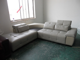 Modern American Light Luxury L-shaped White Leather Sofa