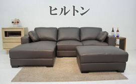Modern Fashionable Black Leather Sofa