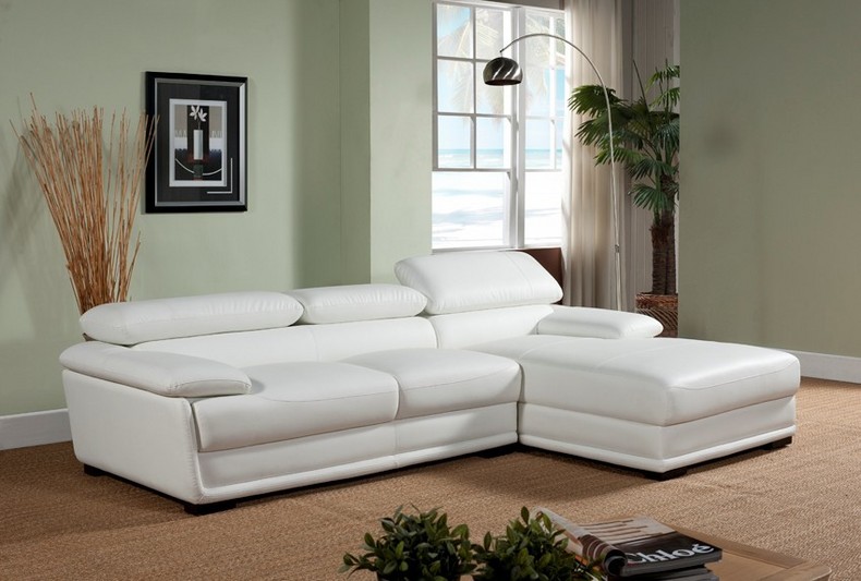 Modern Light Luxury White Leather Sofa