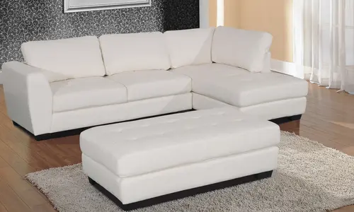 Modern American White Light Luxury Leather Sofa