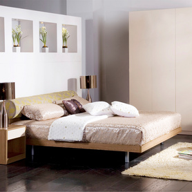 曲美家具 卧室家具组合套装 1.8双人床+床头柜+衣柜