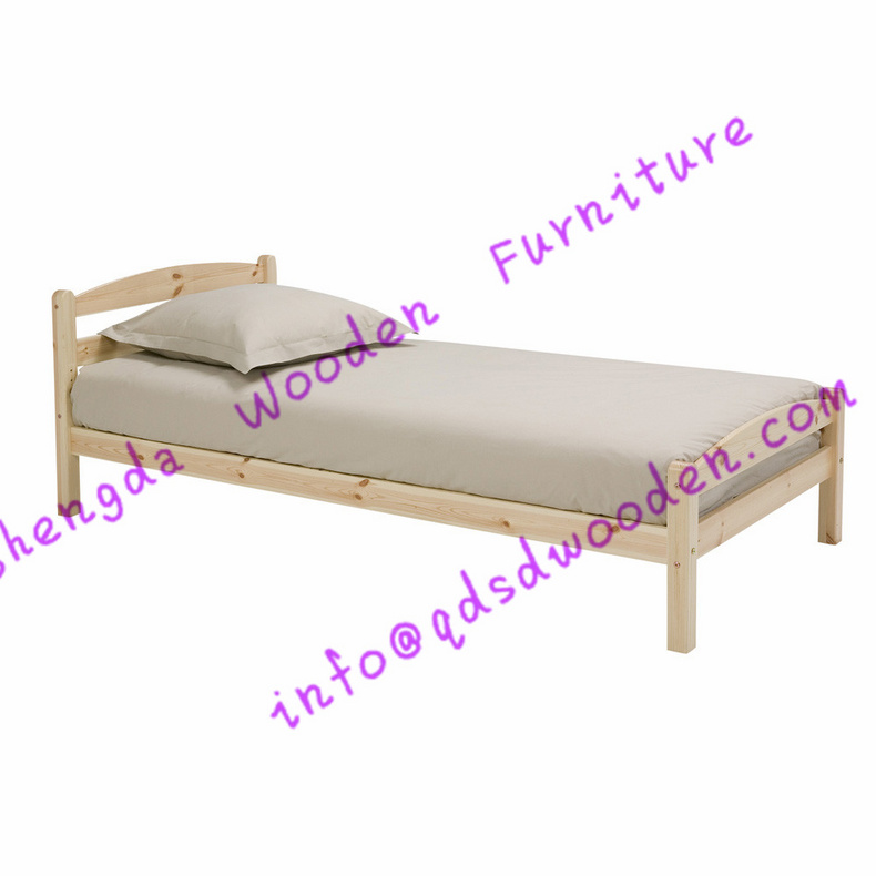 European Modern Pine Wooden Bed