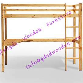 Wooden Student Bed with Metal Frame