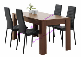 Home Furniture High Quality Black Wood Metal Dining Table Chairs