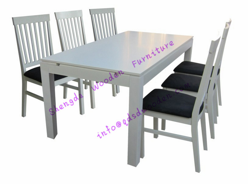 Dining Room Furniture Glass Table with Six Chairs