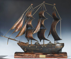 Bronze sculpture -- plain sailing