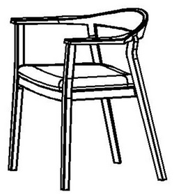 2#带扶手实木餐椅