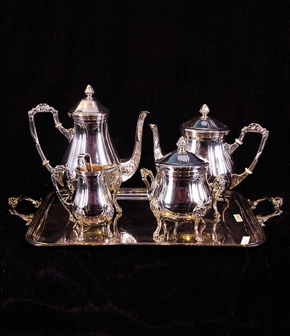 Western silver-plated tea set
