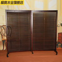 移動式屏風(fēng)落地百葉實木折疊屏風(fēng)隔斷時尚家居酒店辦公玄關(guān)屏風(fēng)