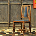 欧式复古古典实木餐椅 不带扶手靠背椅咖啡厅椅子布艺餐椅