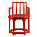 新古典新中式席面实木餐椅红色书桌椅子休闲客厅椅子扶手椅