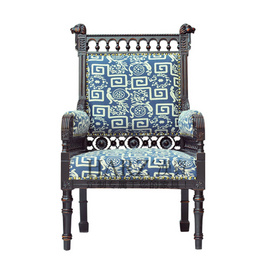 欧式古典海派复古实木雕刻布艺单人沙发椅 高档复古奢华休闲沙发