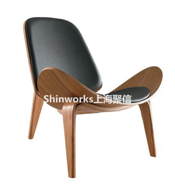 实木椅 休闲椅飞机椅 贝壳椅 咖啡厅椅 C126