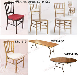 Durable wood tables and chairs for restaurant