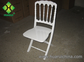 White Wood Folding Napoleon Chair