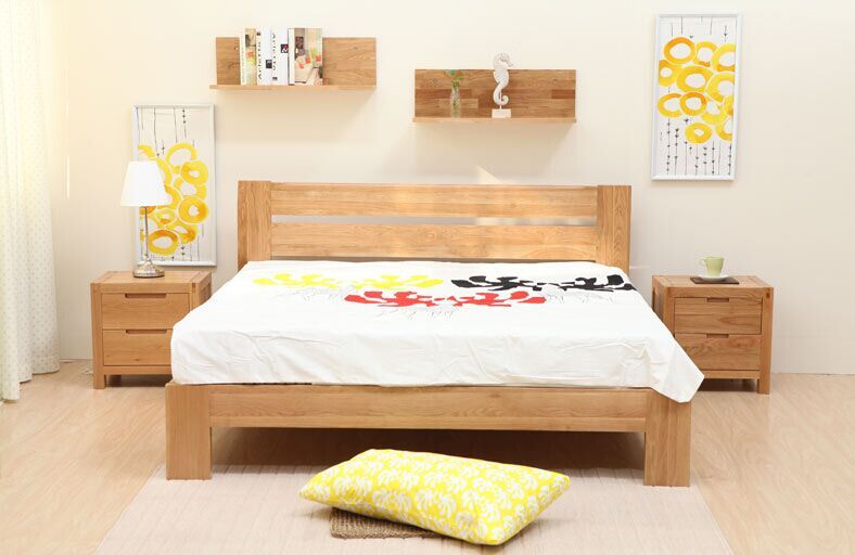 mordern solid wood platform bed