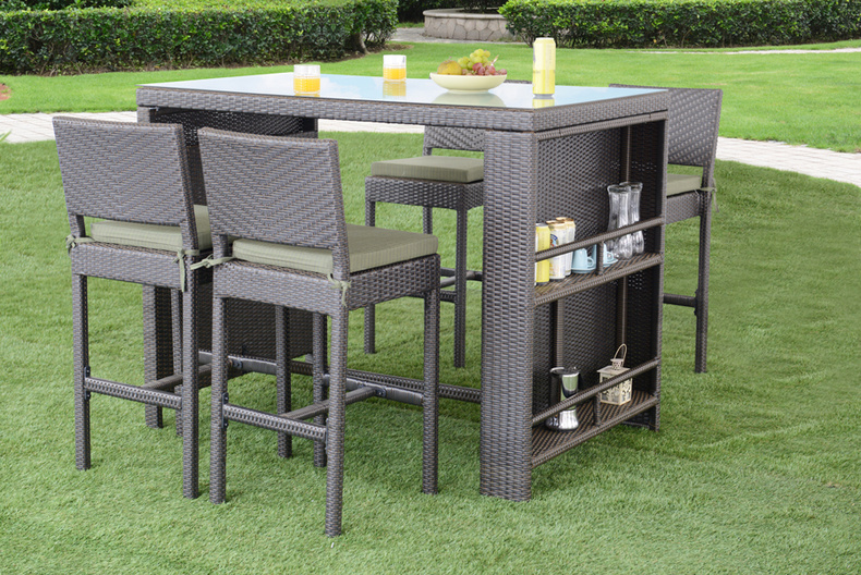 5pcs Outdoor wicker furnture bar set