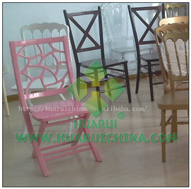 cheap outdoor wood used pink folding chair for sale