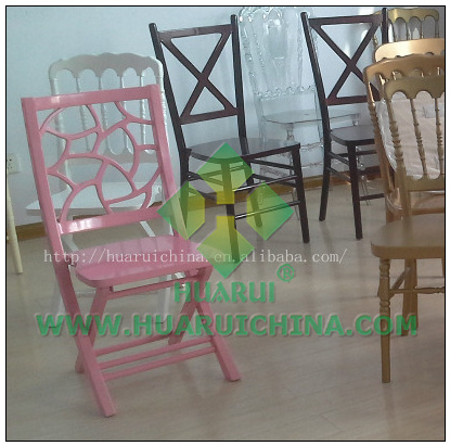 cheap outdoor wood used pink folding chair for sale