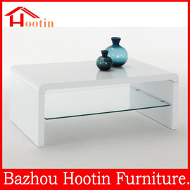 hot sale modern style simple 2-tier high gloss cheap coffee tables