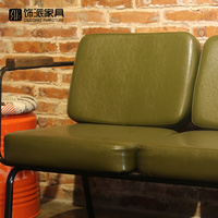 飾派家具有扶手餐椅雙人位標(biāo)準(zhǔn)餐椅PU墊軟包椅金屬扶手椅