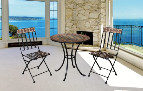 Three-piece outdoor leisure table and chair combination-HTBS-002