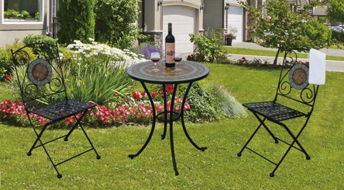 Three-piece outdoor leisure table and chair combination-HTBS-005
