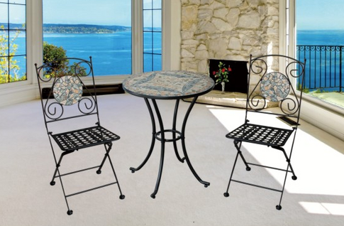 Three-piece outdoor leisure table and chair combination-HTBS-009