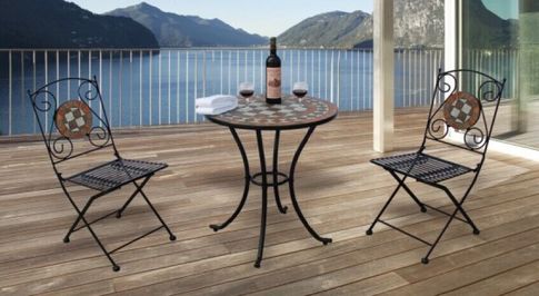 Three-piece outdoor leisure table and chair combination-HTBS-013