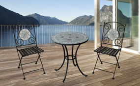 Three-piece outdoor leisure table and chair combination-HTBS-015