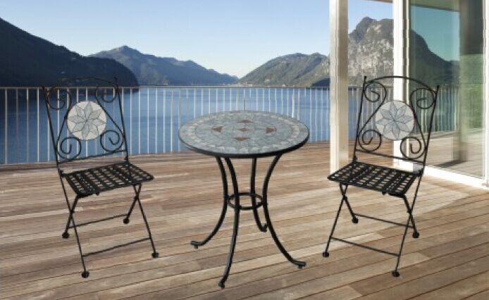 Three-piece outdoor leisure table and chair combination-HTBS-015