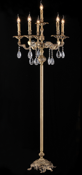 维利亚全铜水晶蜡烛灯 95609/6铜灯法式吊灯 欧式法式古堡吊灯