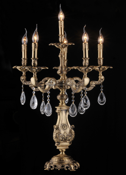 维利亚全铜水晶蜡烛灯 95609/6铜灯法式吊灯 欧式法式古堡吊灯