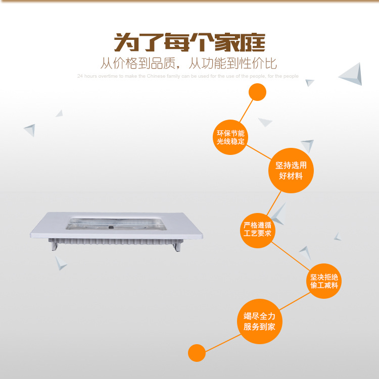 LED暗装白色面板灯
