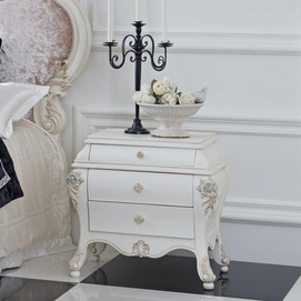 Simple European Style Hand-carved Bedside Table
