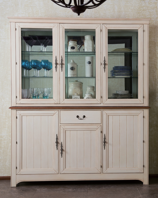 Simple European Oak Upper and Lower Cabinet